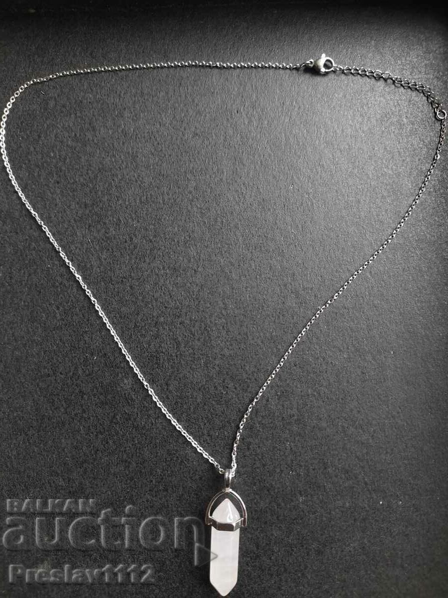 Rose Quartz crystal necklace