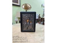 A wonderful antique silver icon