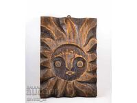 Wood carving "SUN" handmade, wall decor