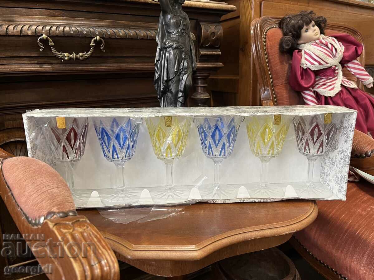 Γαλλικά κρυστάλλινα ποτήρια απεριτίφ. #5722