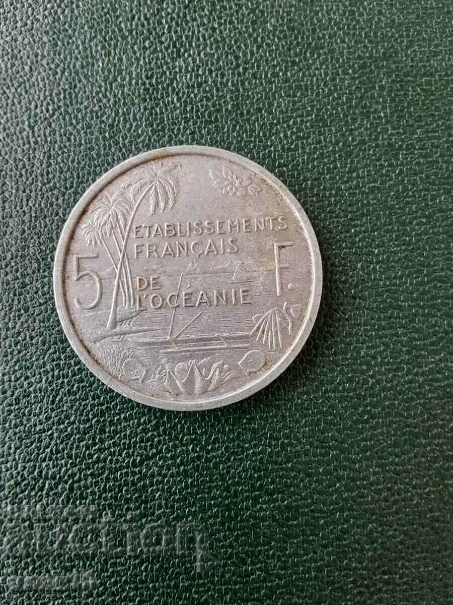 Γαλλική Ωκεανία 5 Φράγκο 1952