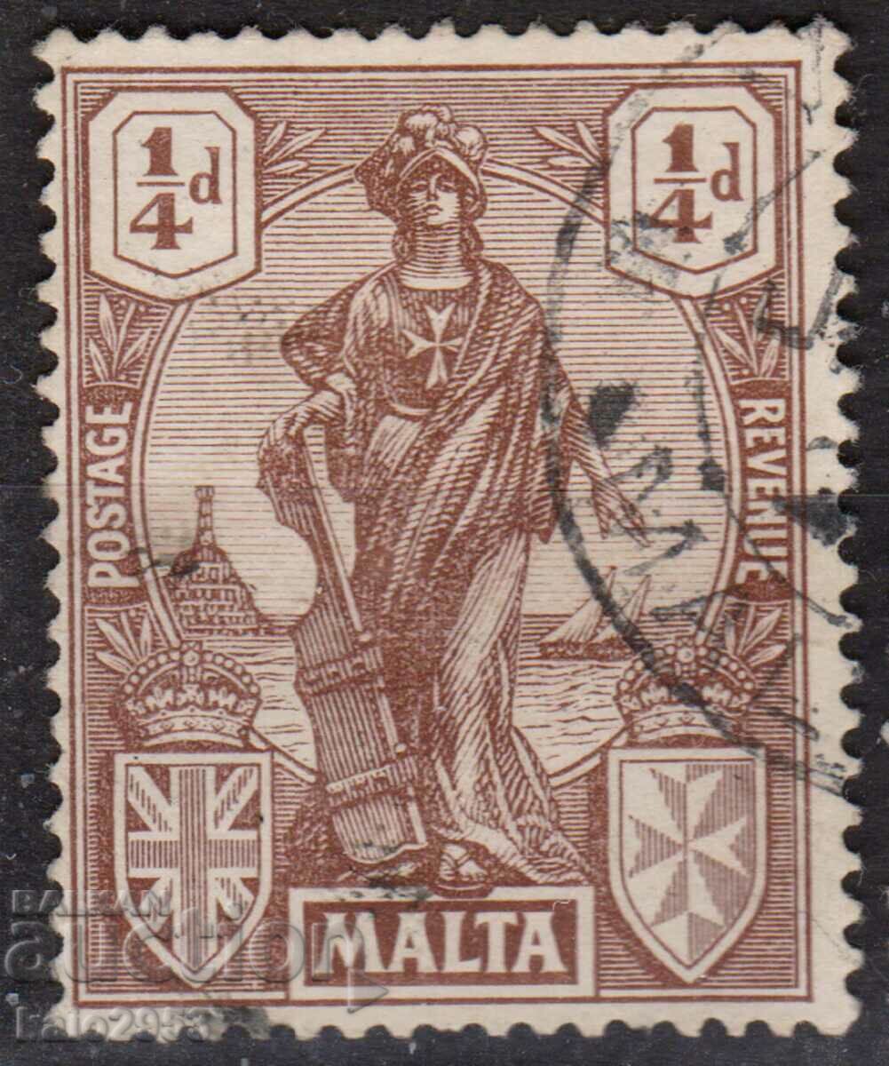 GB/Malta-1922-Regular-Allegory-Malta με εθνόσημο, σφραγίδα