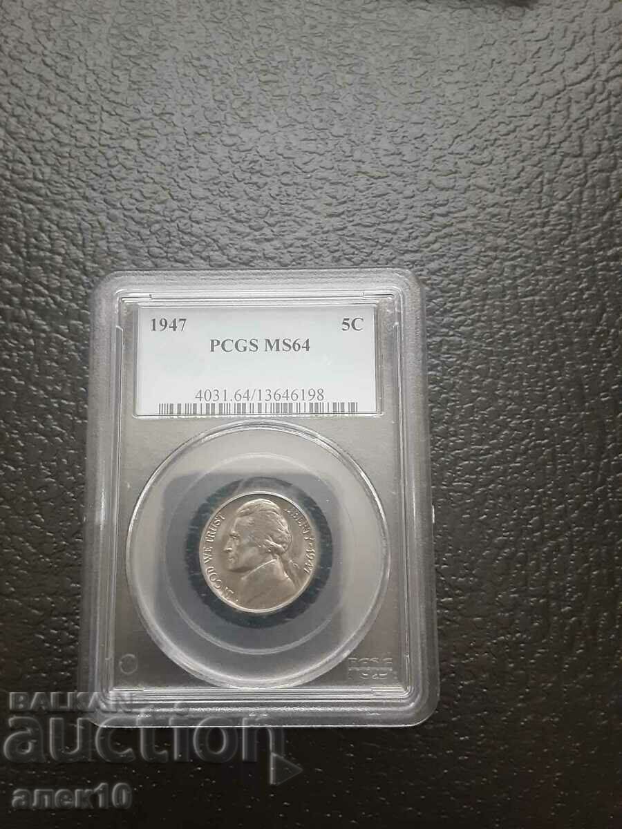 US 5 cent 1947
