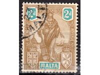 GB/Malta-1922-Regular-Alegory-Malta cu stemă, ștampilă