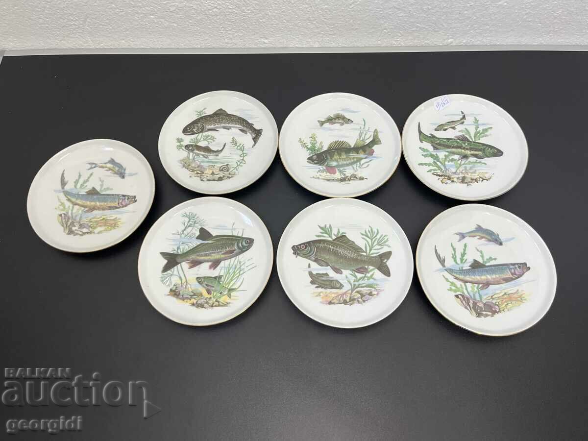 German Fish Porcelain Plates. #5724