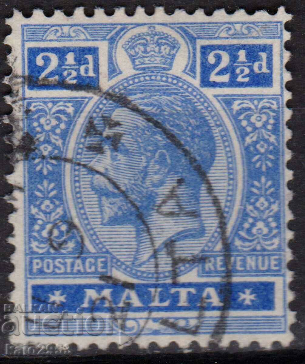 GB/Malta-1914-Regular-KE V, timbru