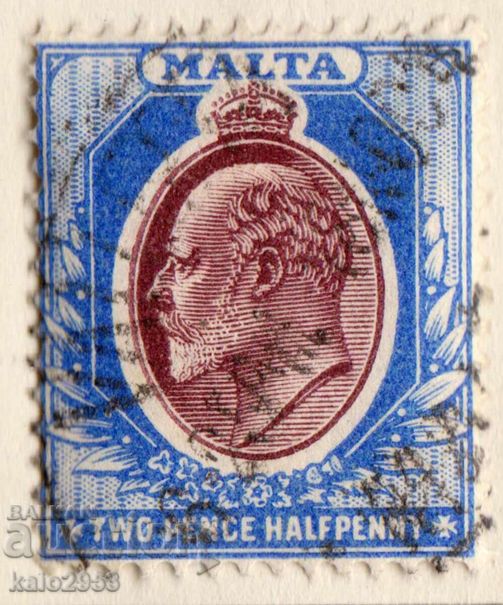 GB/Malta-1903-Regular-KE VII, timbru