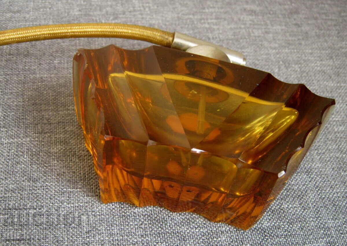 Auction Art Deco perfume spray bottle brown crystal glass Auction Art Deco perfume spray bottle brown crystal glass