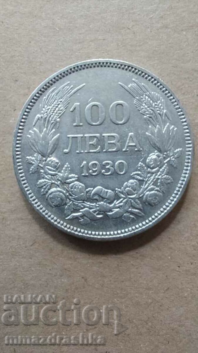 100 BGN 1930, argint