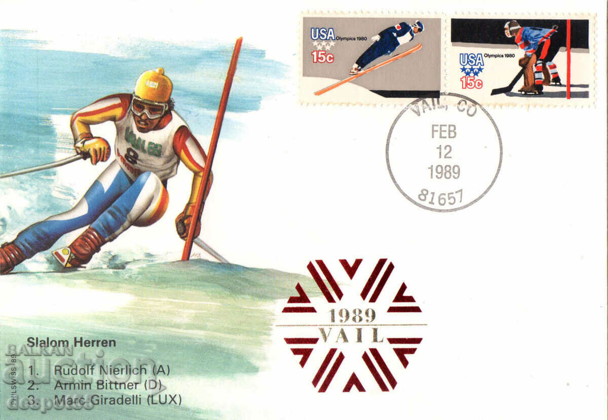1989. Ηνωμένες Πολιτείες. Παγκόσμιο Πρωτάθλημα Σκι Vail '89. Ενας φάκελος.