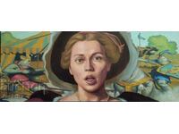 „Duel pentru inima unei femei”, tablou, Plamen Ovcharov, 44x103,5 cm