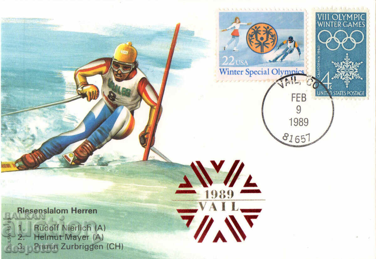 1989. Ηνωμένες Πολιτείες. Παγκόσμιο Πρωτάθλημα Σκι Vail '89. Ενας φάκελος.
