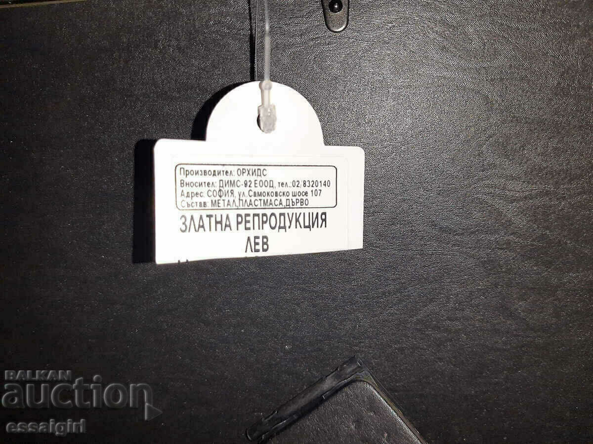 Auction BNB 100 LEVA 2003 "GOLD REPLICA" IN A FRAME Auction BNB 100 LEVA 2003 "GOLD REPLICA" IN A FRAME