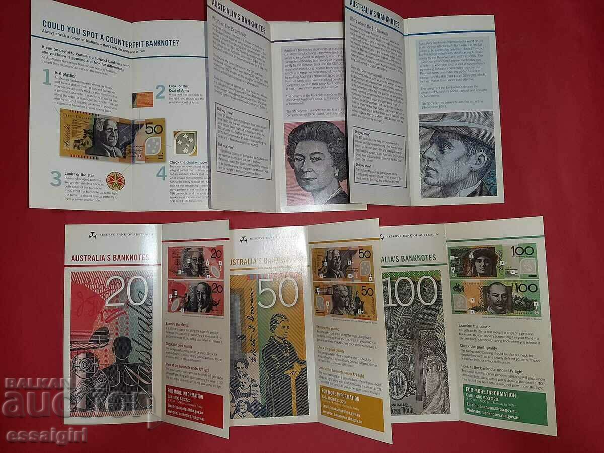 Delivery of AUSTRALIA LOT BOOKLETS 5, 10, 20, 50, 100 DOLLARS 1992-1996 Delivery of AUSTRALIA LOT BOOKLETS 5, 10, 20, 50, 100 DOLLARS 1992-1996