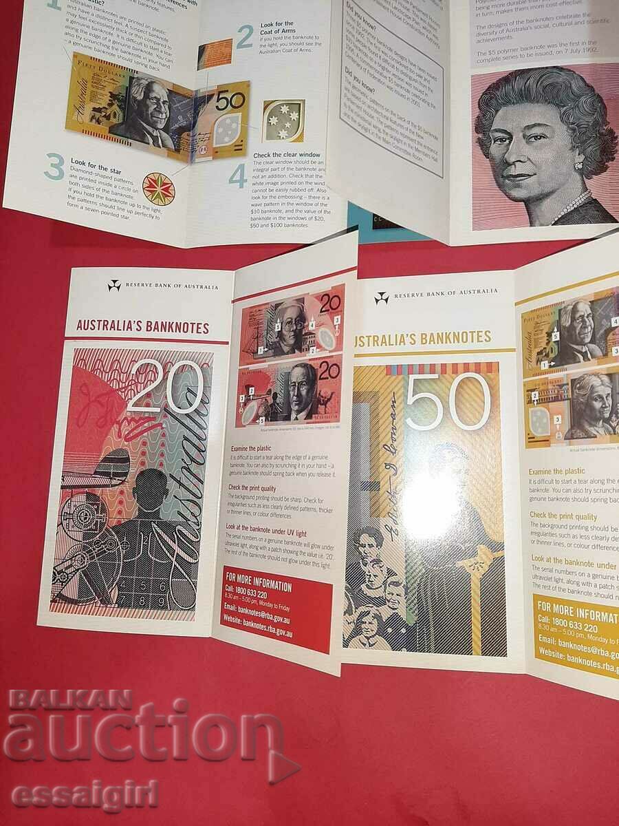 AUSTRALIA LOT BOOKLETS 5, 10, 20, 50, 100 DOLLARS 1992-1996 - 5 AUSTRALIA LOT BOOKLETS 5, 10, 20, 50, 100 DOLLARS 1992-1996 - 5