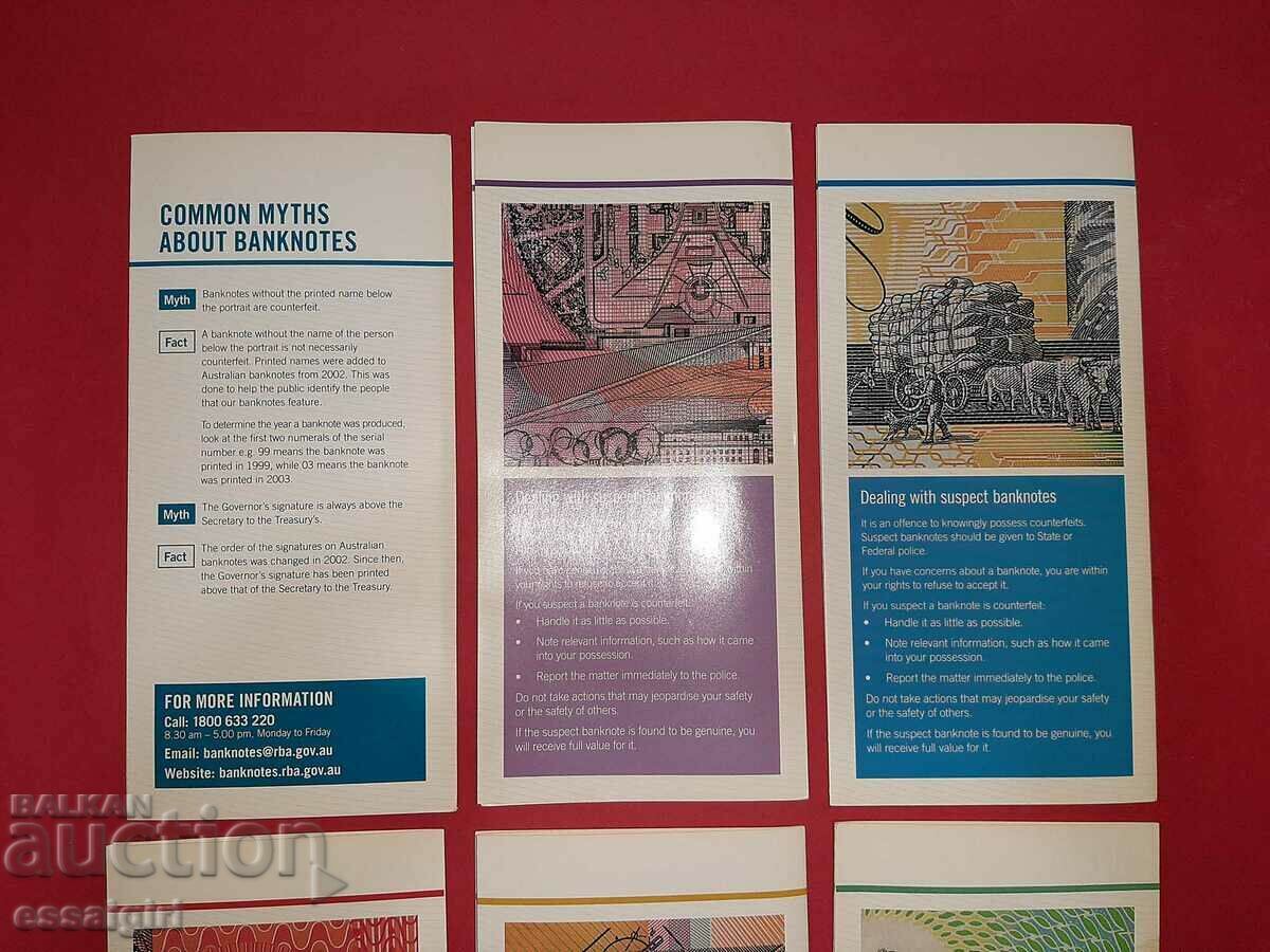 AUSTRALIA LOT BOOKLETS 5, 10, 20, 50, 100 DOLLARS 1992-1996 - 7 AUSTRALIA LOT BOOKLETS 5, 10, 20, 50, 100 DOLLARS 1992-1996 - 7