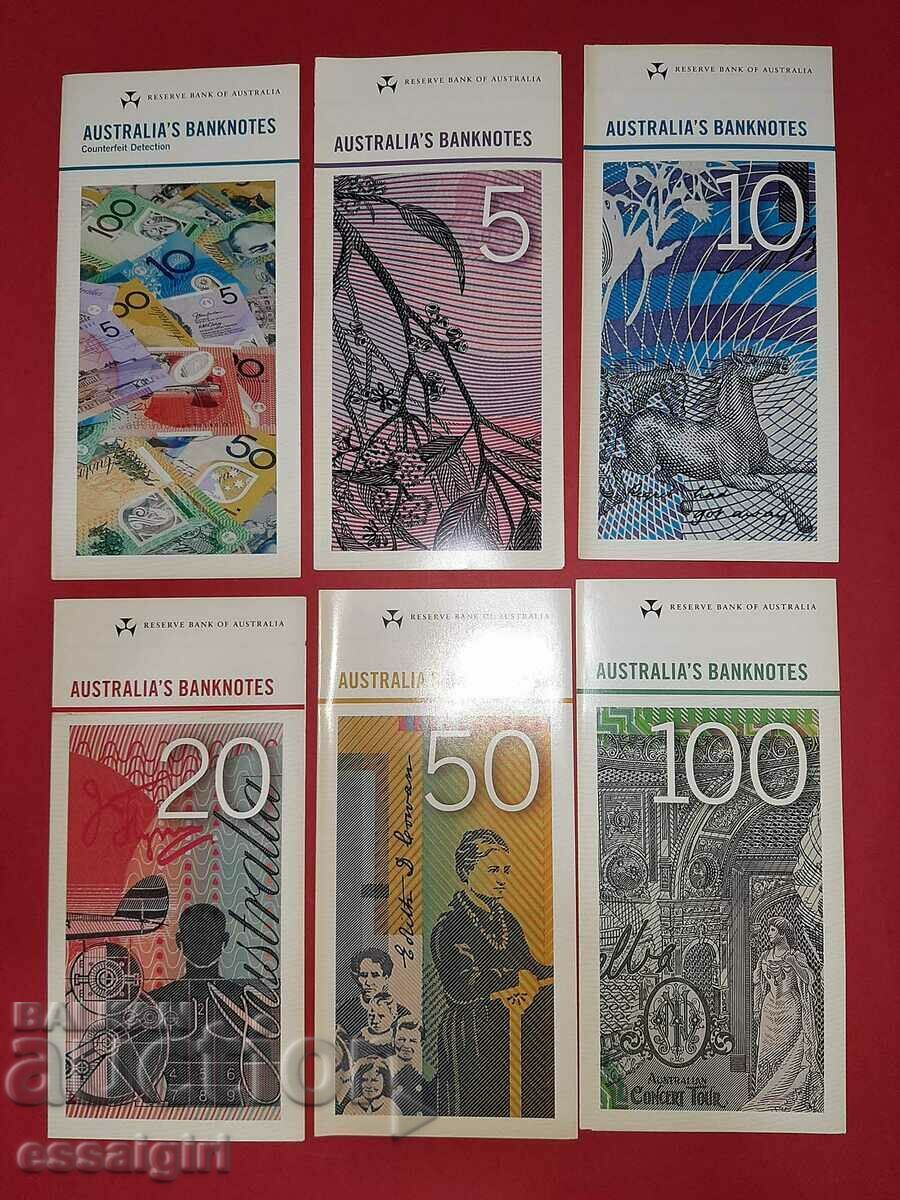 ΑΥΣΤΡΑΛΙΑ ΠΑΡΤΙΔΑ BOOKLETS 5, 10, 20, 50, 100 DOLLARS 1992-1996