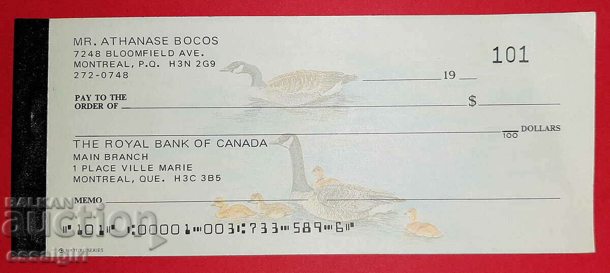 CANADA UNUSED CHECK BOOK THE ROYAL BANK OF CANADA with price 30.00 BGN | € 15.34 CANADA UNUSED CHECK BOOK THE ROYAL BANK OF CANADA with price 30.00 BGN | € 15.34