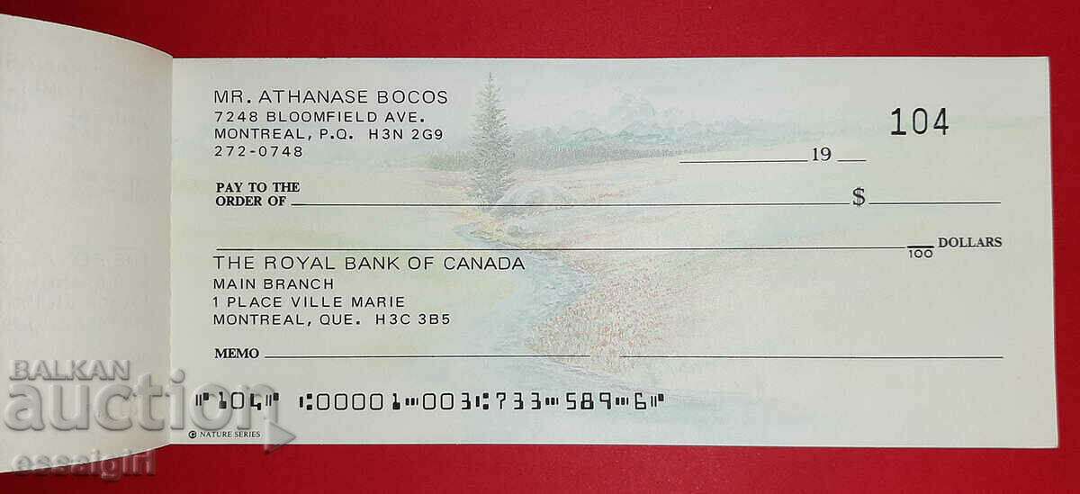 CANADA UNUSED CHECK BOOK THE ROYAL BANK OF CANADA - 5 CANADA UNUSED CHECK BOOK THE ROYAL BANK OF CANADA - 5