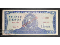 CUBA 20 PESOS 1978 MOSTRA, PROBA UNC