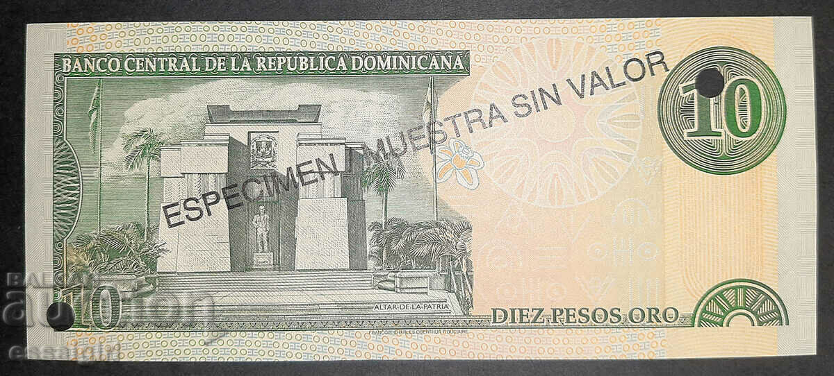 DOMINICAN 10 PESOS 2000 SPECIMEN, SAMPLE UNC with price 50.00 BGN | € 25.56 DOMINICAN 10 PESOS 2000 SPECIMEN, SAMPLE UNC with price 50.00 BGN | € 25.56