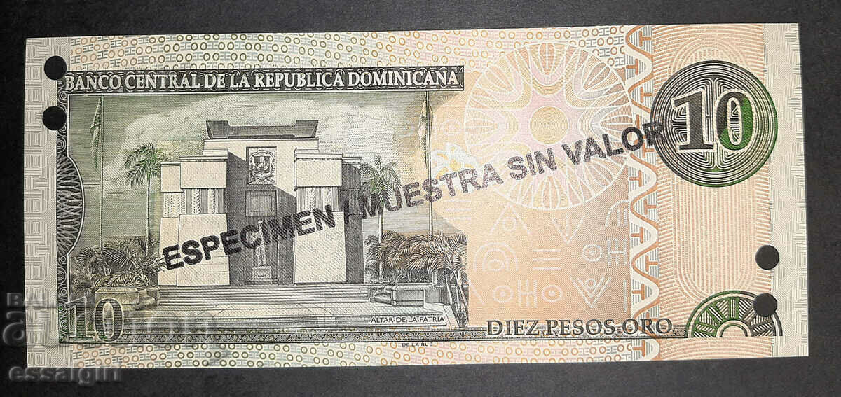 DOMINICAN 10 PESOS 2003 SPECIMEN, MODEL UNC with price 50.00 BGN | € 25.56 DOMINICAN 10 PESOS 2003 SPECIMEN, MODEL UNC with price 50.00 BGN | € 25.56