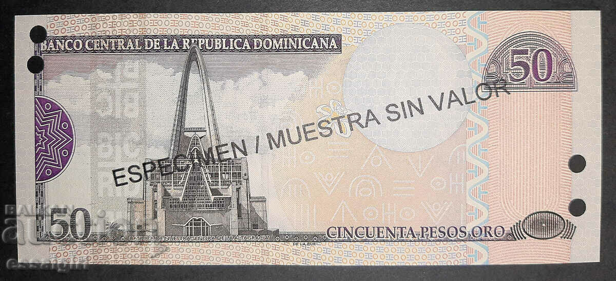 DOMINICAN 50 PESOS 2004 SPECIMEN, SAMPLE UNC with price 50.00 BGN | € 25.56 DOMINICAN 50 PESOS 2004 SPECIMEN, SAMPLE UNC with price 50.00 BGN | € 25.56