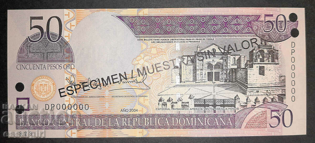 DOMINICAN 50 PESOS 2004 ΔΕΙΓΜΑ, ΔΕΙΓΜΑ UNC