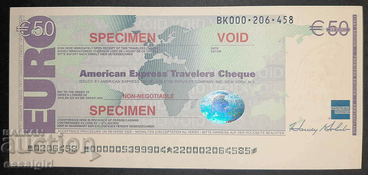 ΕΥΡΩΠΗ 50 ΕΥΡΩ Π. ΕΛΕΓΧΟΣ AMEX SPECIMEN UNC