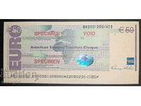 EUROPE 50 EURO P. CHECK AMEX SPECIMEN UNC