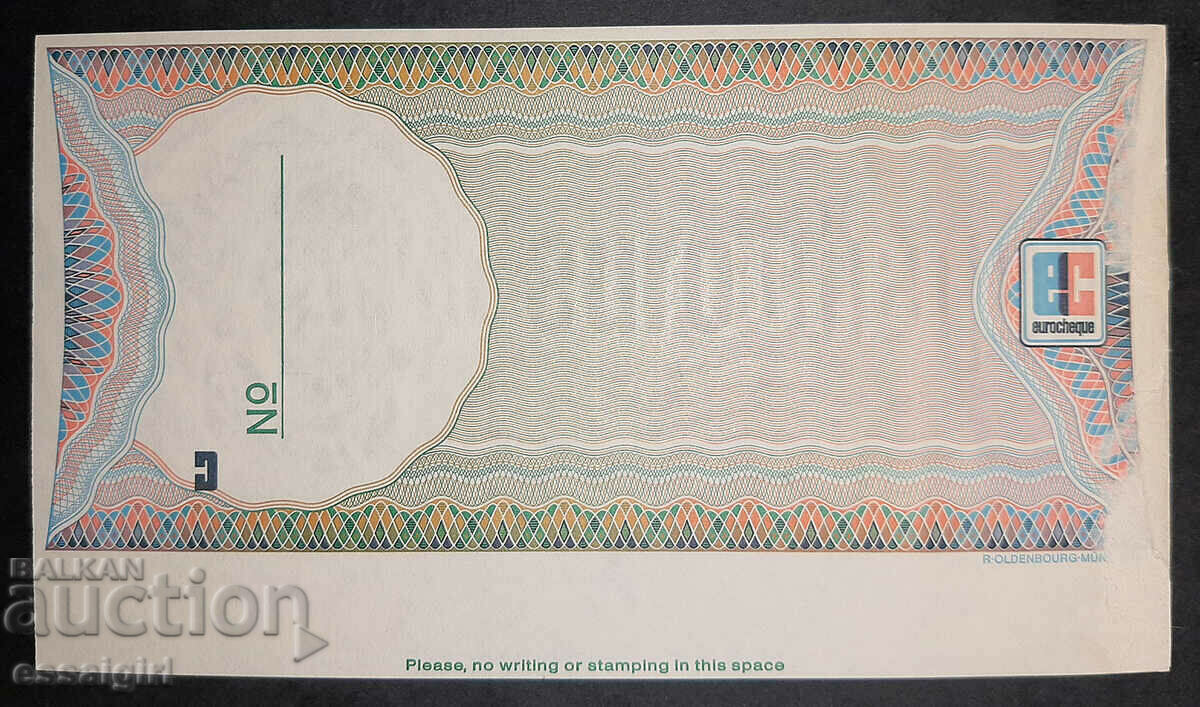EUROPE MONEY CHECK SPECIMEN, SAMPLE UNC with price 40.00 BGN | € 20.45