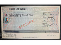 EUROPE MONEY CHECK SPECIMEN, SAMPLE UNC