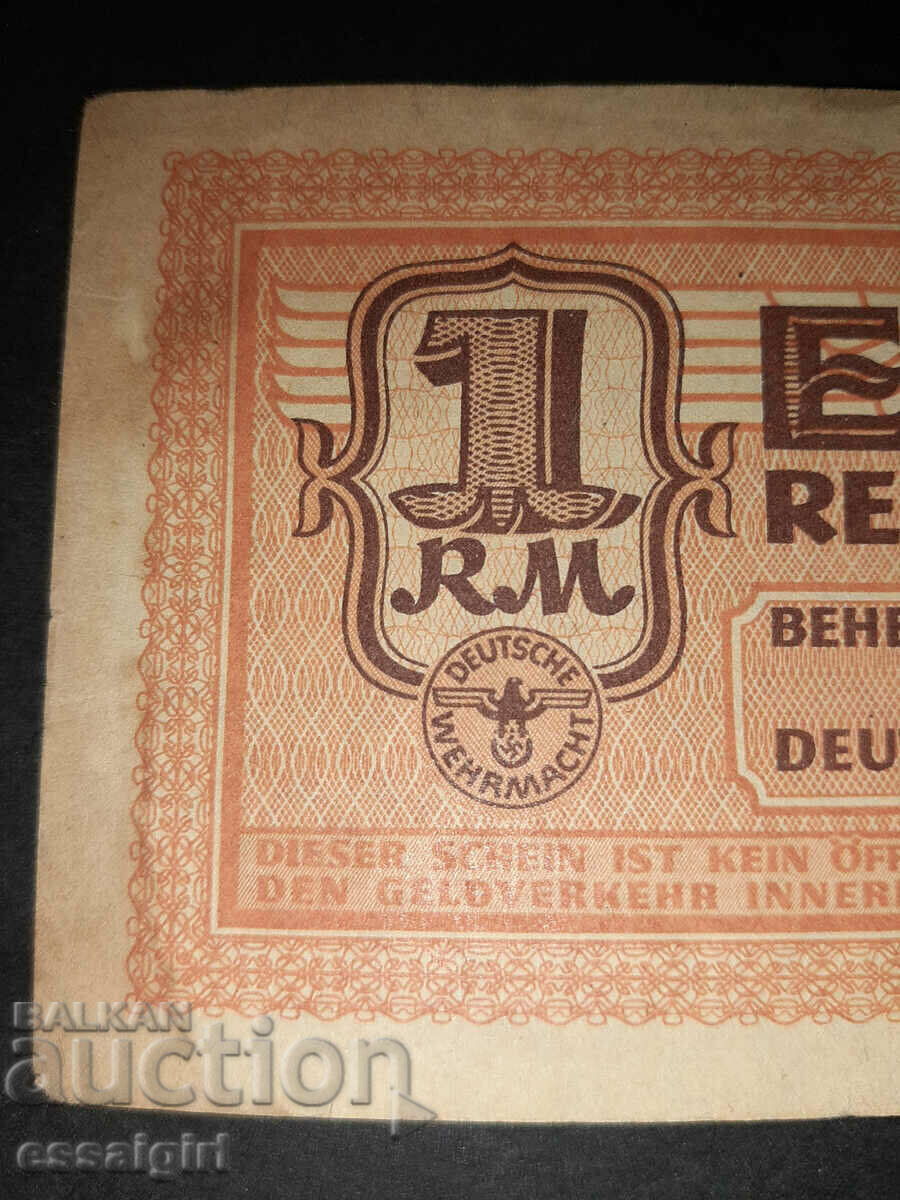Auction GERMANY VSV BANKNOTE OF WERHAMAHT 1 RM 1942 Auction GERMANY VSV BANKNOTE OF WERHAMAHT 1 RM 1942