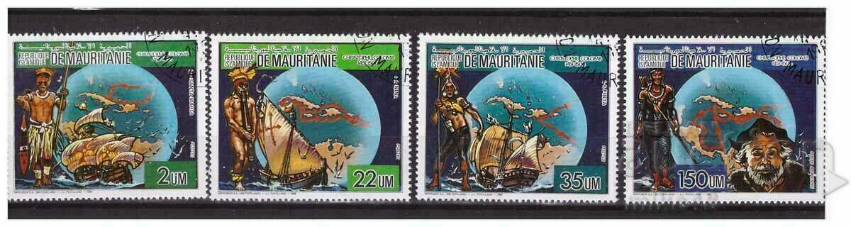 MAURITANIA 1986 Hr.Columbus 4 stamps series stamp
