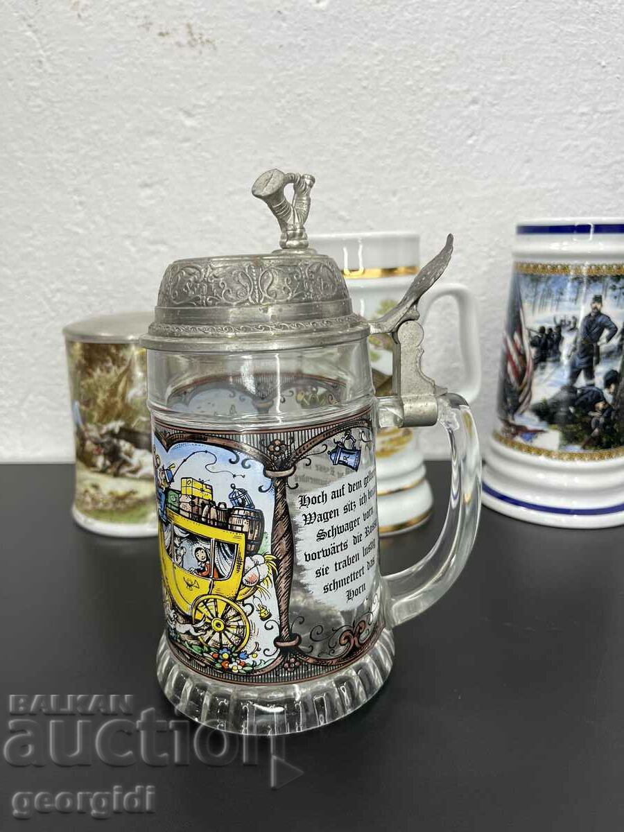 Glass music mug with lid / BMF. #5730