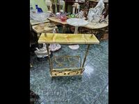 Antique Belgian Brass Table Newspaper Stand