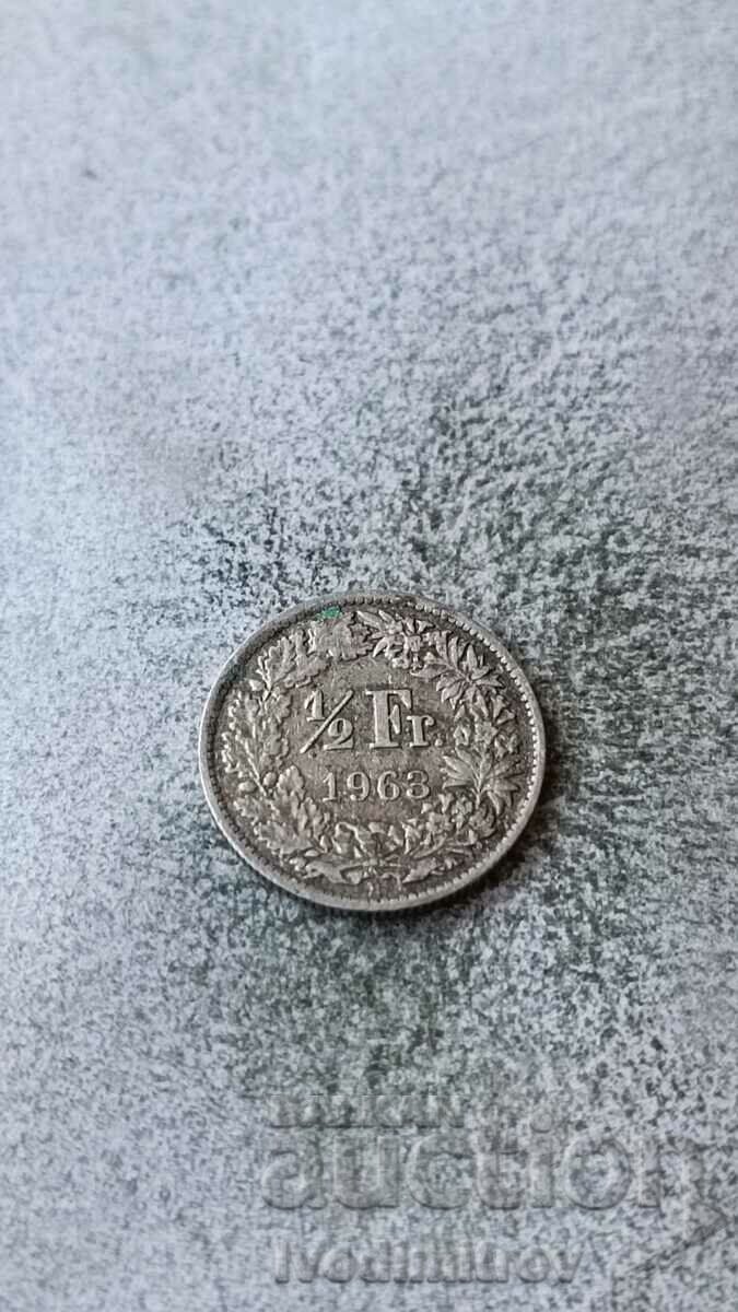 Швейцария 1/2 франк 1963 Сребро