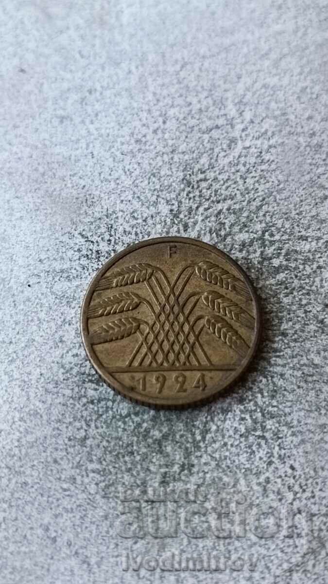 Germany 10 Reichspfenning 1924 F with price 1.65 BGN | € 0.84