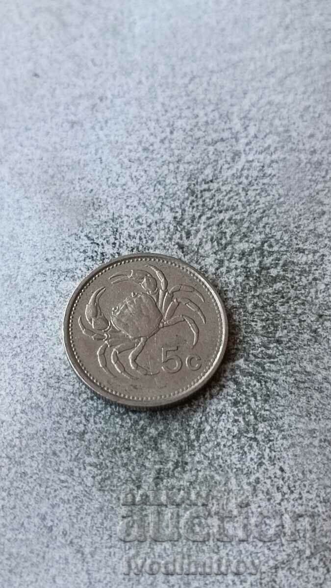 Malta 5 cenți 1986