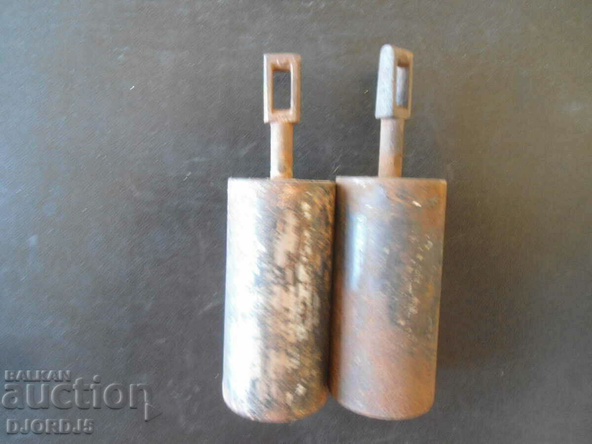 Old wall clock weights