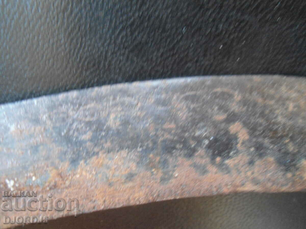 Auction Old sickle, engraved, mark Auction Old sickle, engraved, mark