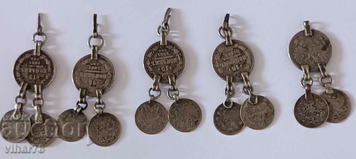 Lot of five silver pendants made from coins - 5 Lot of five silver pendants made from coins - 5