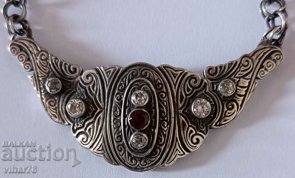 Old Silver Necklace with Bohemian Garnet and Zirconia with price 359.99 BGN | € 184.06 Old Silver Necklace with Bohemian Garnet and Zirconia with price 359.99 BGN | € 184.06