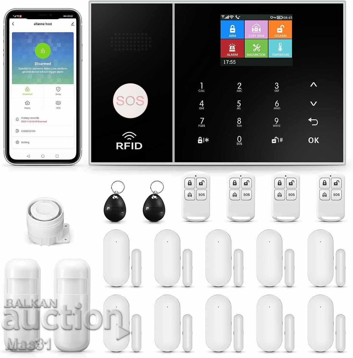 4G интелигентни домашни охранителни алармени комплекти, безжична WiFi домашна аларма