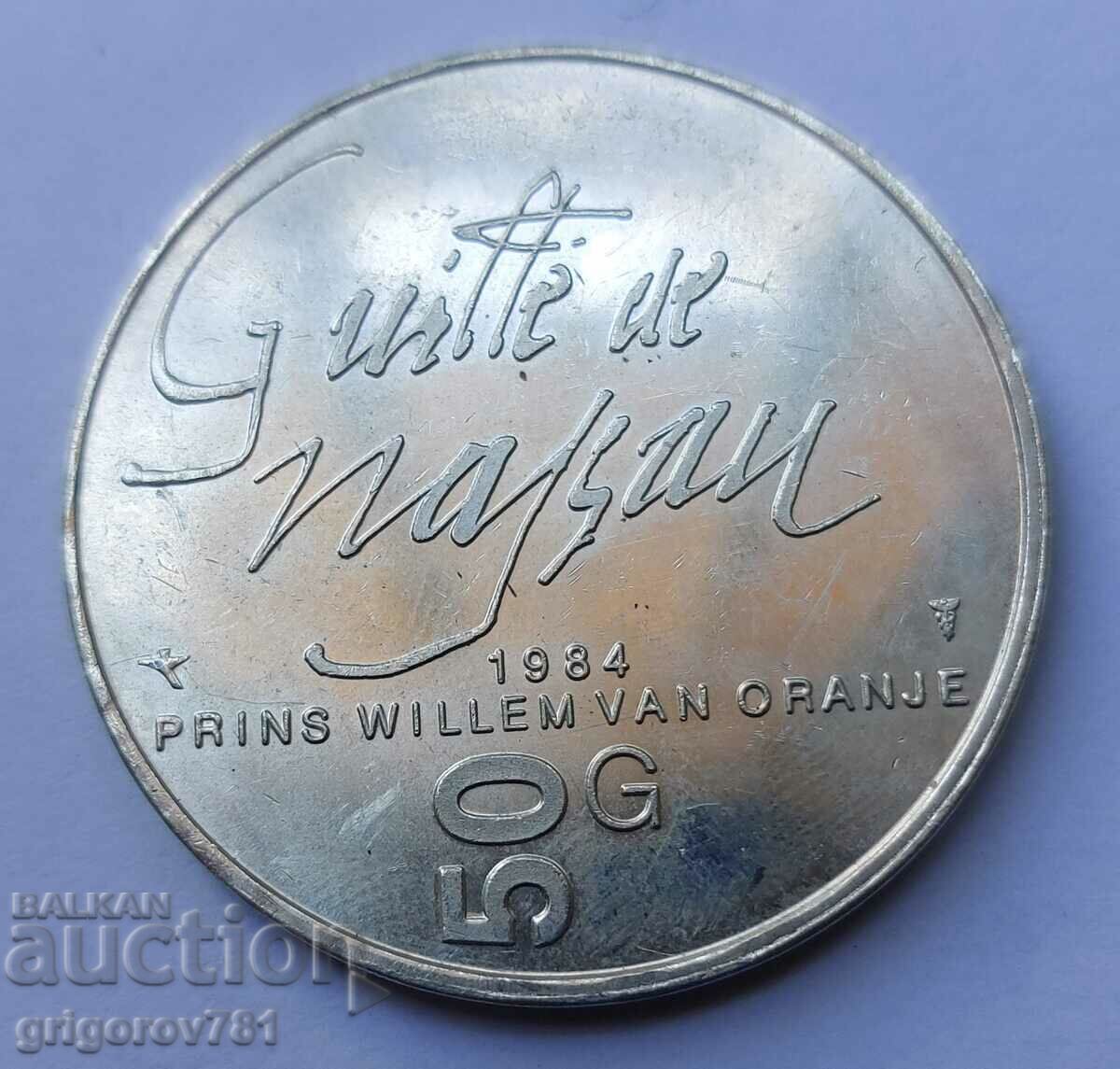 50 Guilder Silver Netherlands 1984 - Ασημένιο νόμισμα #7
