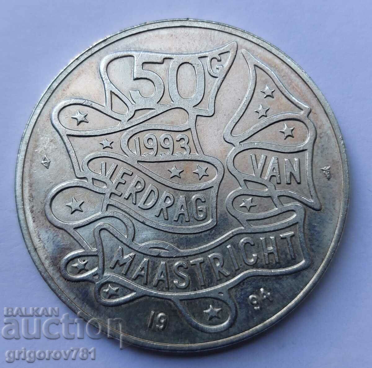 50 гулдена сребро Нидерландия 1993- сребърна монета #8