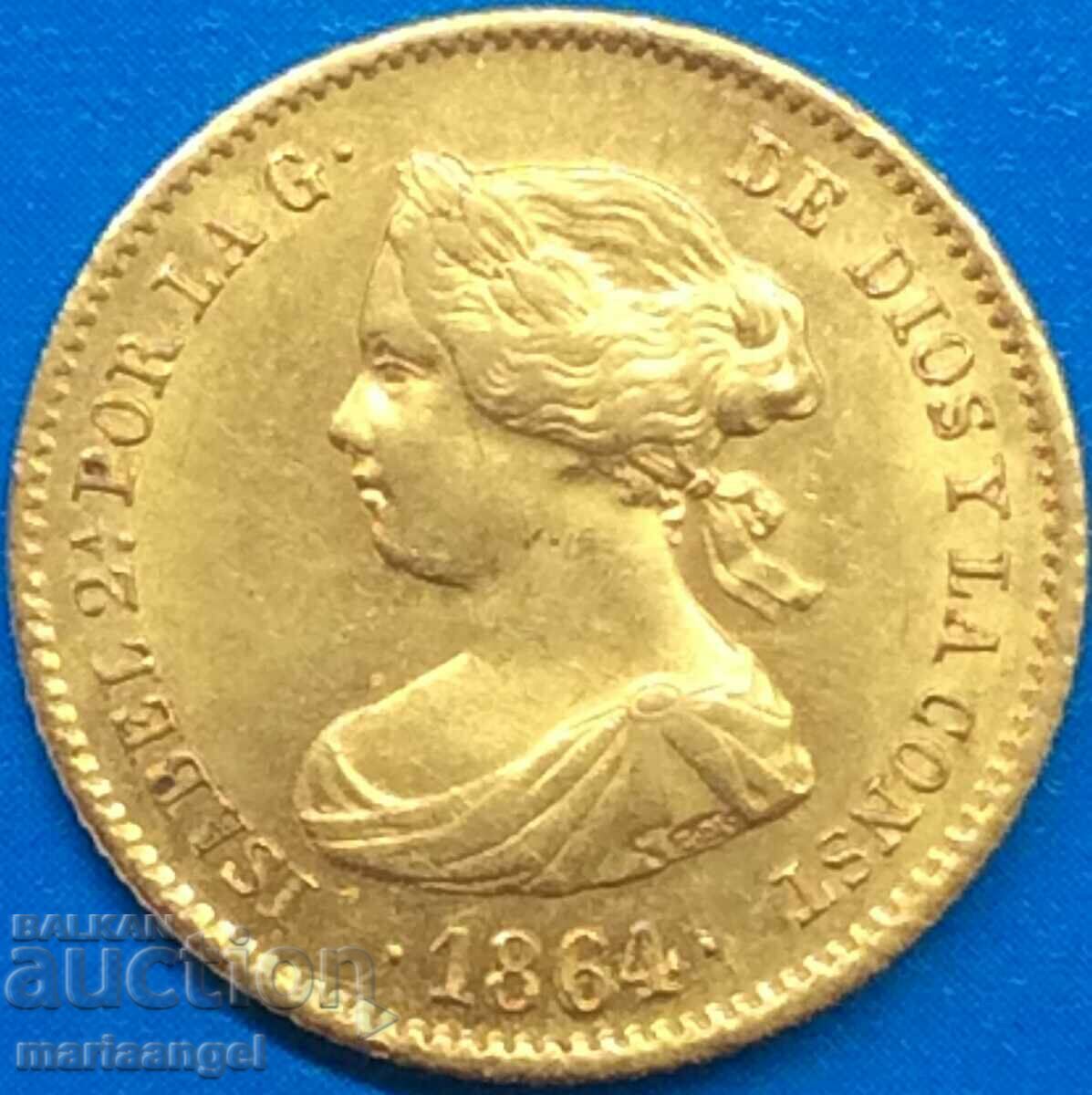 40 Reales 1864 Ισπανία Gold Isabella II Μαδρίτη
