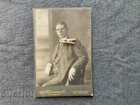 Стара снимка картон Ив. А. Карастоянов 1900 портрет мъж
