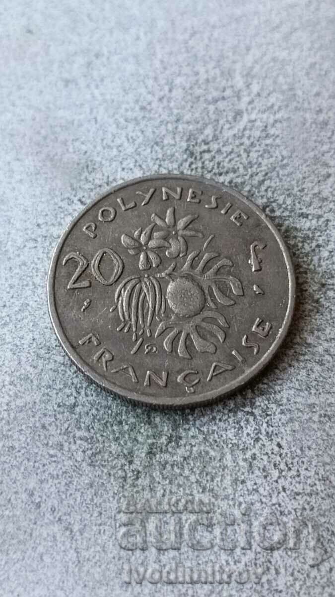 French Polynesia 20 francs 1973
