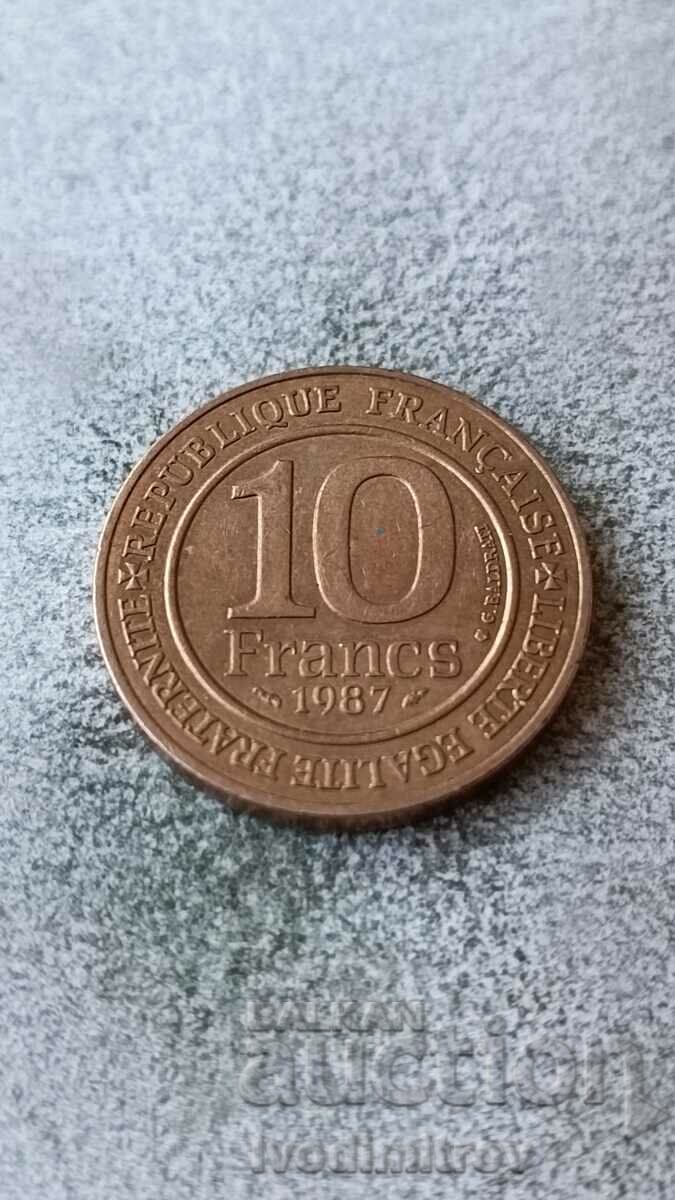 Franța 10 franci 1987 Mileniul dinastiei Capeți